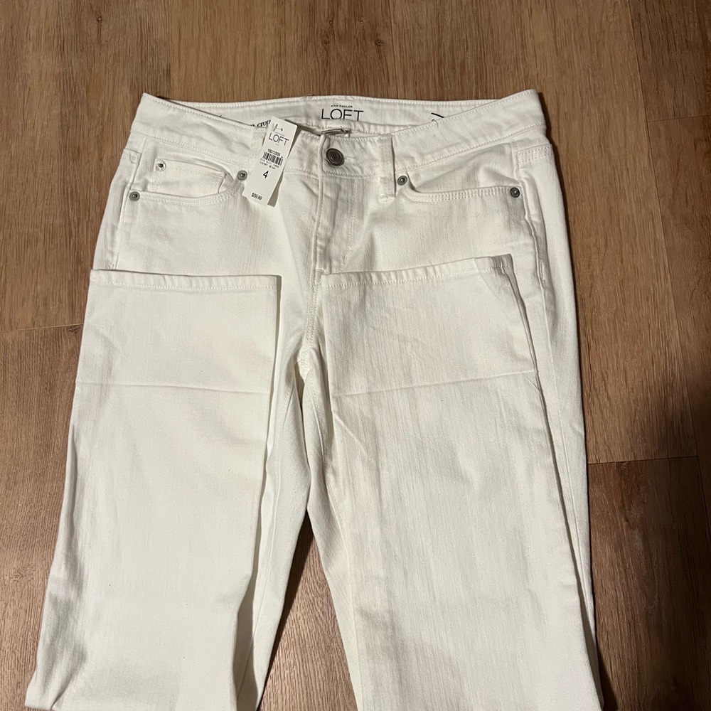 LOFT Women's Cream Ankle Jeans